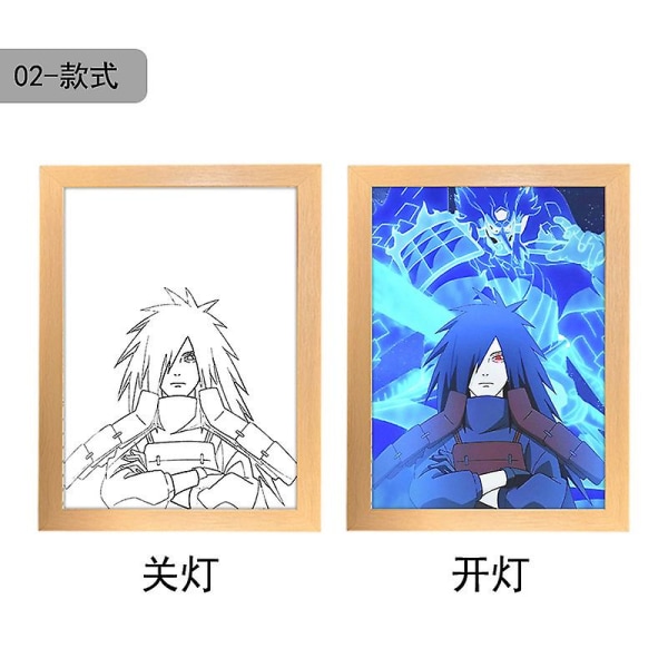 Ny Naruto Led-ljusmålning Naruto Madara-lampa Anime Kakashi Uchiha Itachi Might Guy Sasuke Nattlampa Skrivbordsdekor Leksakspresent 9 Large size Wireless
