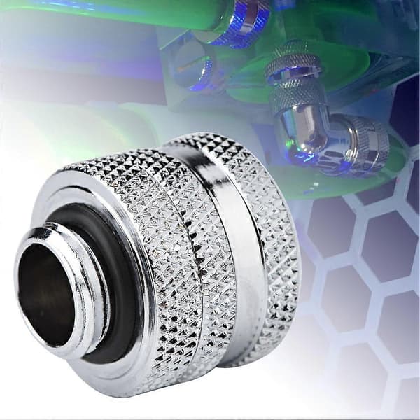 Vandkølingskompressionsfitting til stift akrylrør 10 * 14 mm (Sølv)