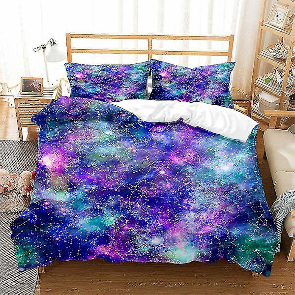 Outer Space Sängkläder Set,galaxy Starry Sky Cover För Barn Pojkar Flickor Tonåringar Planet Space Cosmos Cover Solar System Q style 3 140*210two-piecesuit