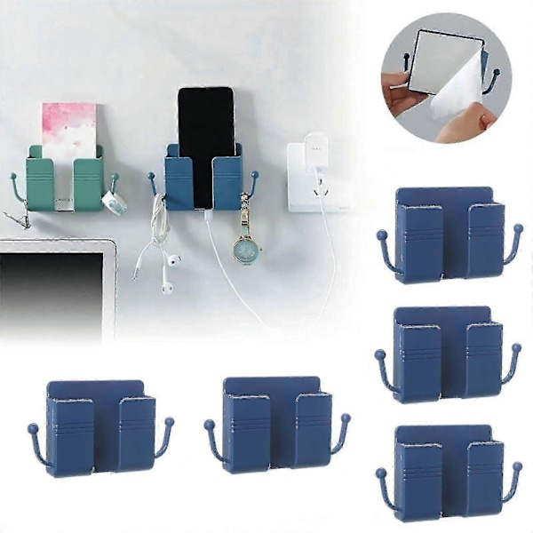 5 Stykker Fjernkontroll Mobiltelefon Plugg Vegg Holder, Veggmontert Mobiltelefonholder For Soverom