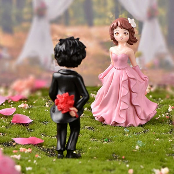 Miniatyr Par Figur 1 Par Valentinsdag Frieri Par for Dukke Ornament Hvit