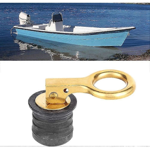 Botao Afløbsprop Marinebåd Messing Afløbsprop Til Huller Båd Hæk Afløbsprop Båd Bundprop (1 Stk, Messingfarve)