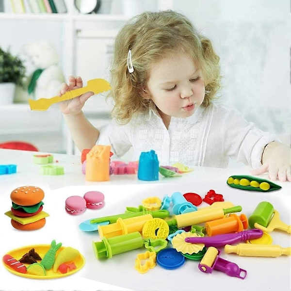 33 Dele Dej Plasticine Værktøj, Modelleringstilbehør Kageudstikkere Køkkenlegetøj
