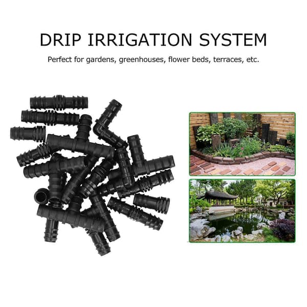 20 st/set Droppbevattningssystem Sprinkler Elbow Tee Kopplingsanslutningar Trädgårdstillbehör