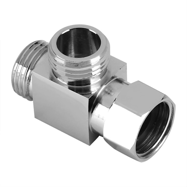 3-veis messing krom omleder G1/2\" T-formet adapter for dusjarmmontering