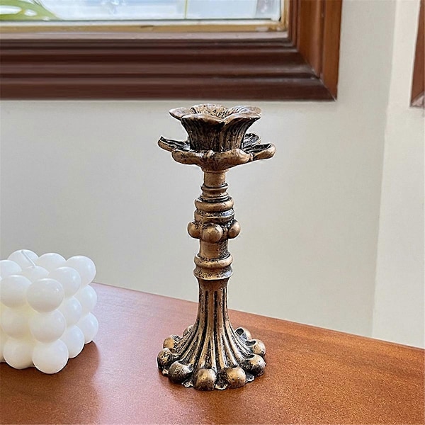 Retro Guld Ljusstake Ornament Fotorekvisita Vardagsrum Matbord Atmosfär Ljusstaksbas