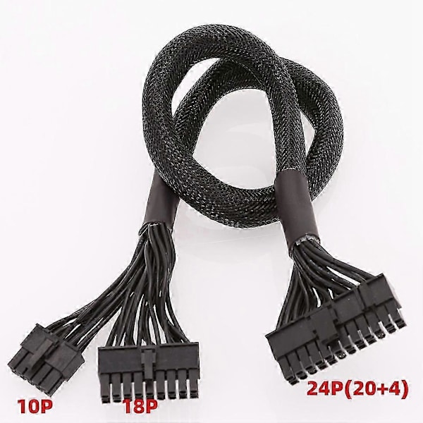 10+18-pin til 24-pin Modulært Strømkabel kompatibelt med Corsair RM550X RM650X RM750X RM850X RM850X RM1000X