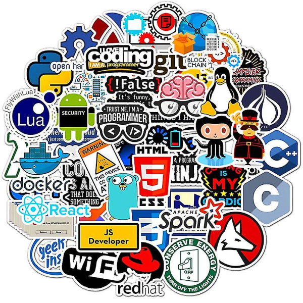 50 st Internet Java-klistermärken Programmerare själv-dekaler