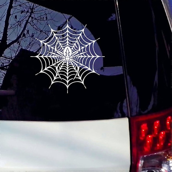 Autotarra Spider Web -tyyliin, auton korin ikkunatarra, heijastava tarra, koristeelliset lisävarusteet, valkoinen