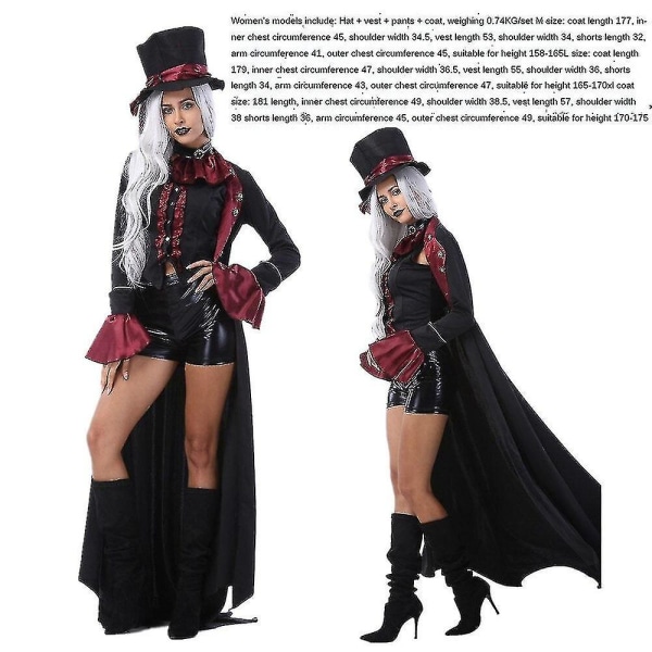Snabb leverans Real Shot Halloween Vampyr Kostym Par Dödsdräkt Demon Dräkt Karaktär Kläder Style 1 Xl