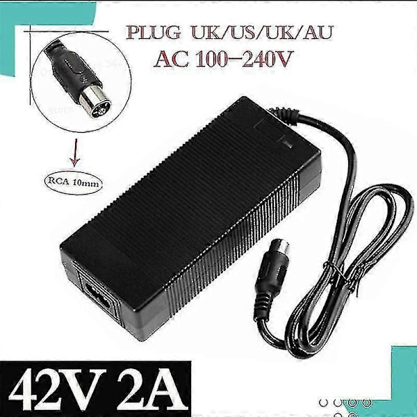 36v Oplader Rca 10mm Stik Lotus Connector Output 42v 2a Elektrisk Cykel Powerboard Lithium Batteri Opladning Scooter