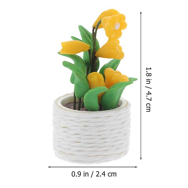 Miniatyr Doll House Plants Miniatyr Bonsai Plant Doll House Mi Yellow