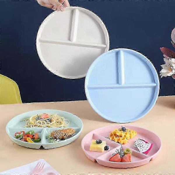 1 Set Delade Tallrikar Okrossbara Portionskontroll Delade Diet Tallrikar Återanvändbara Picknicktallrikar M