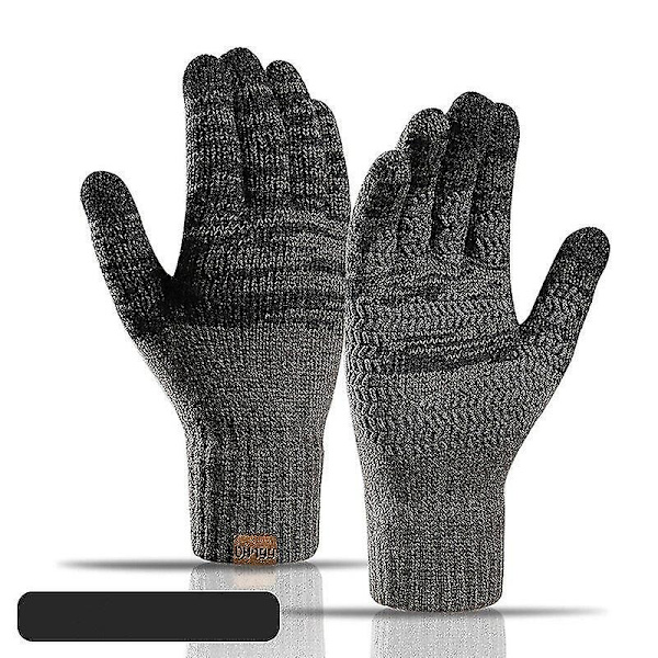 Kvinnors stickade vinterhandskar Cashmere stickade kvinnor höst vinter varma tjocka handskar pekskärm skidhandskar Dark gray