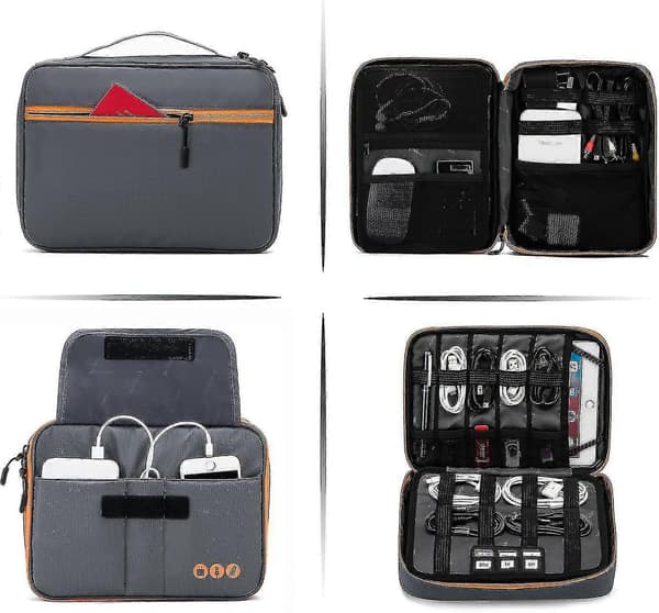 Universal Rejse Kabel Organizer Elektronisk Tilbehør Taske Til 9.7 Tommer Ipad, Kindle, Strømadapter