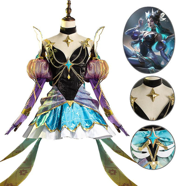 Syndra Outfits Halloween Carnival Party Kostym Cosplay kostym S