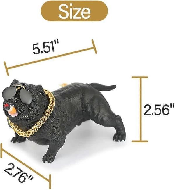 Bilpynt Ornamenter Cool Hund Instrumentbræt Bully Hvalpefigur (Grå)