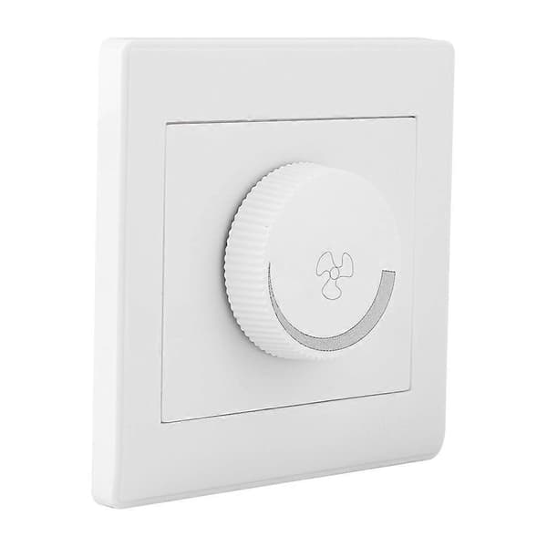 Takfläkt Hastighetskontroll Strömbrytare Vit Väggpanel Vred AC250V 100W 86x86mm