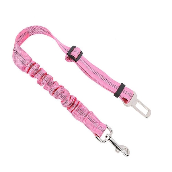 Justerbart Reflekterande Elastiskt Bilbälte för Hund och Katt (Rosa)