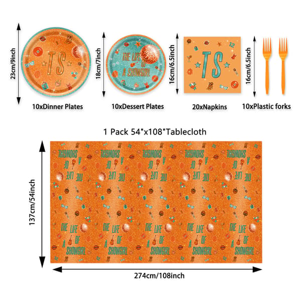 Nya Orange Taylor-Temafest Servis och Dekorationer 5-piece tableware set