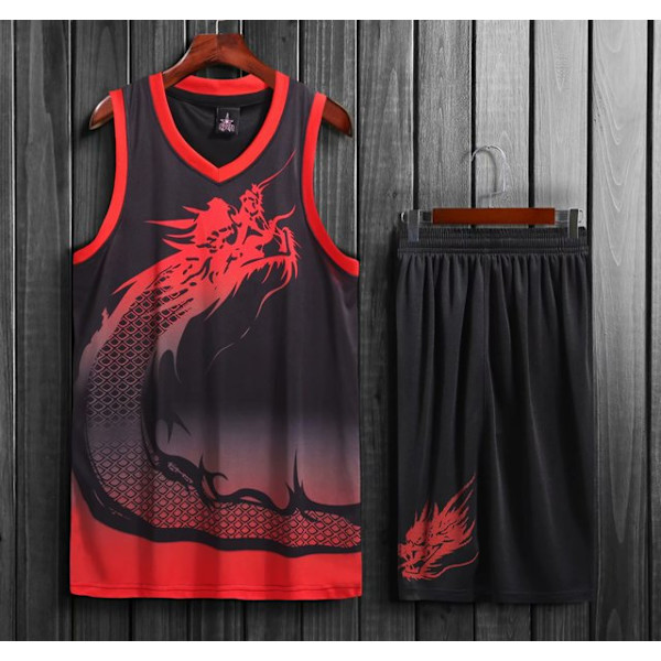 Baskettröja för män andas i 100 % polyester black L