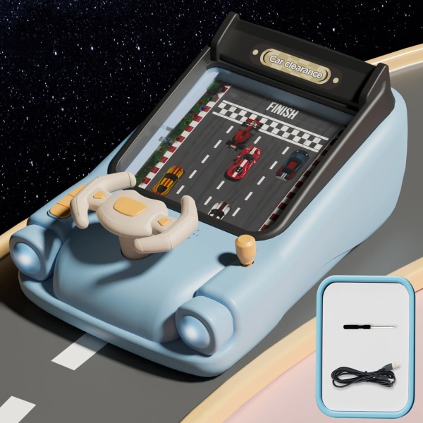 Barn Racing Äventyrsspel Machine Game Pojkar och flickor simulerade att köra ett bilpussel Blue