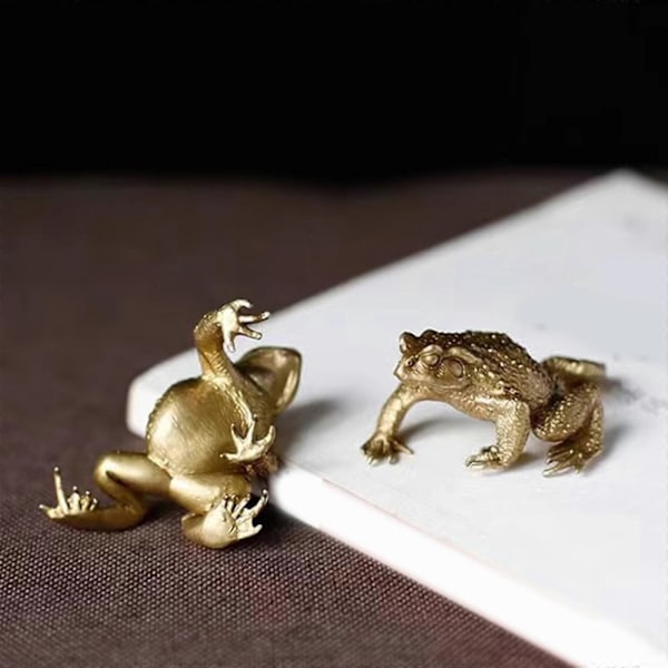 Messinkiset sammakot Pienoispatsas Antiikkiset sammakko-ornamentti Liikemiehille ja Fengshui-harrastajille Lahja