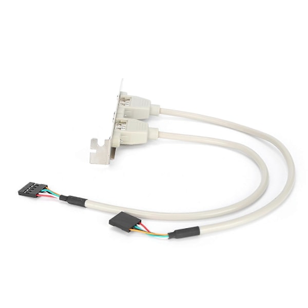 Frontpanelutvidelse 2 porter USB 2.0 Plug and Play med sporplatebrakettpanelkabeladapter