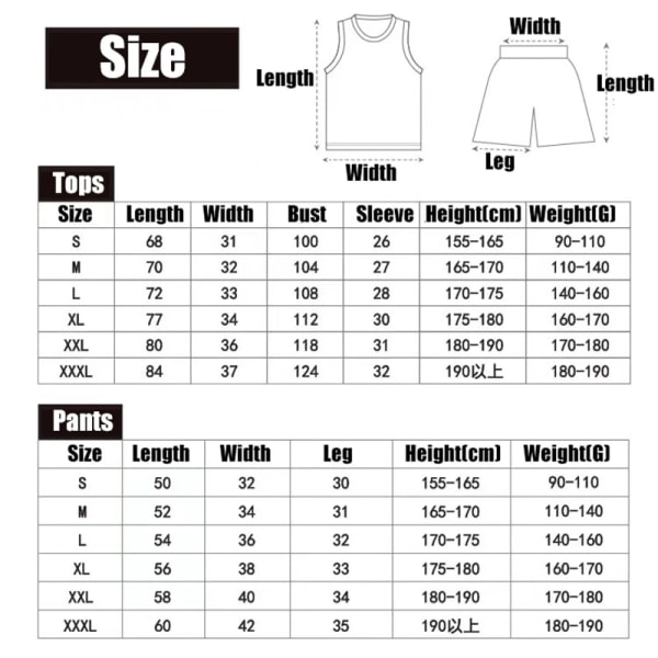 Basketkläder för män för kvinnor Basketuniformer Sportkläder White S(155 165cm)