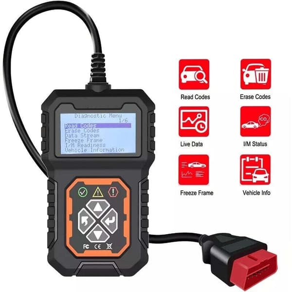 Universal OBD2 Bil Diagnostisk Værktøj med Fransk Support til Aflæsning og Sletning af OBDII Bilmotor Fejlkoder.