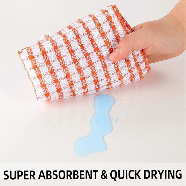 6-pack Disktrasor, 40 x 63 cm Bulk Absorberande Bomulls Köksdukar Supermjuka Disktrasor för Porslin Ljusa och Färgglada Teköksdukar