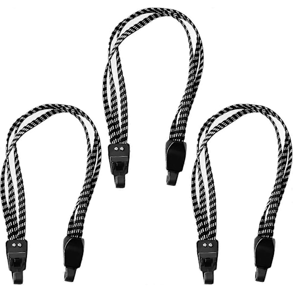 3 st Elastiska Bagageremmar med Dubbla Krokar 40cm Cykelspännare Utdragbar Bagagerem, Justerbara Elastiska Spännare för Cykel och Motorcykel