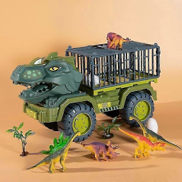 Poikien autolelut Dinosaurusten kuljetusauto Dino-eläinmalli Tyrannosaurus Rex -kuorma-autoleikki Lasten syntymäpäivälahjat Kaukosäätörobotit