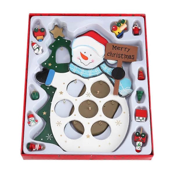 3D DIY Trämontering Jul Tomte Snögubbe Ren Gåvor Hem Sovrum Dekor Snögubbe