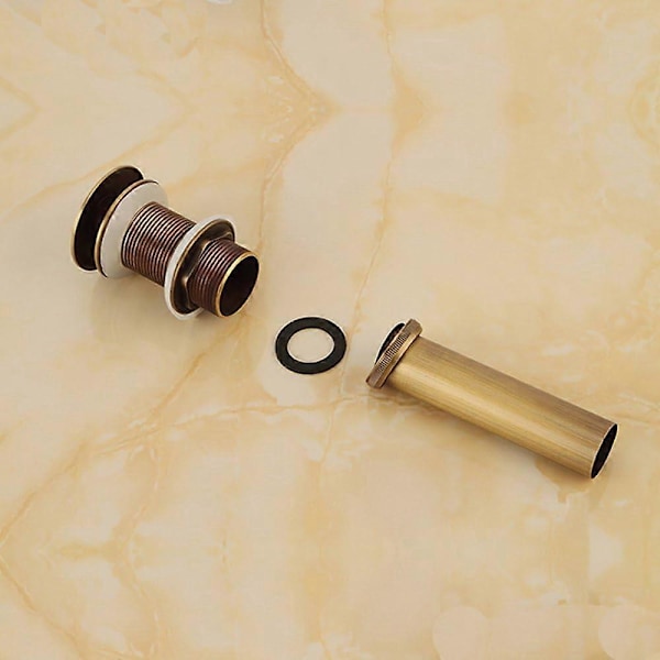 Kampagnesalg One-Split Vask Hane Push Pop-Up Click Clack Maker Stopper Stopper Uden Overløb Lavet (Antik Messing)