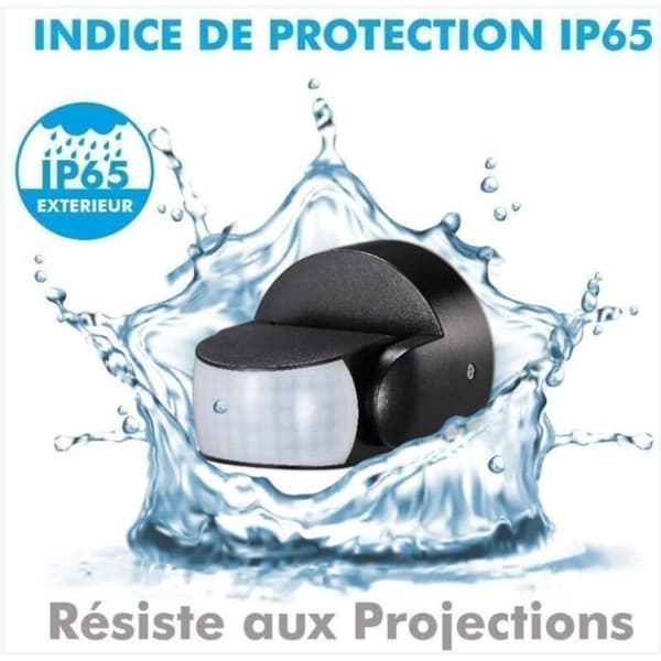 IP65 Svart Infraröd Väggmonterad Rörelsedetektor
