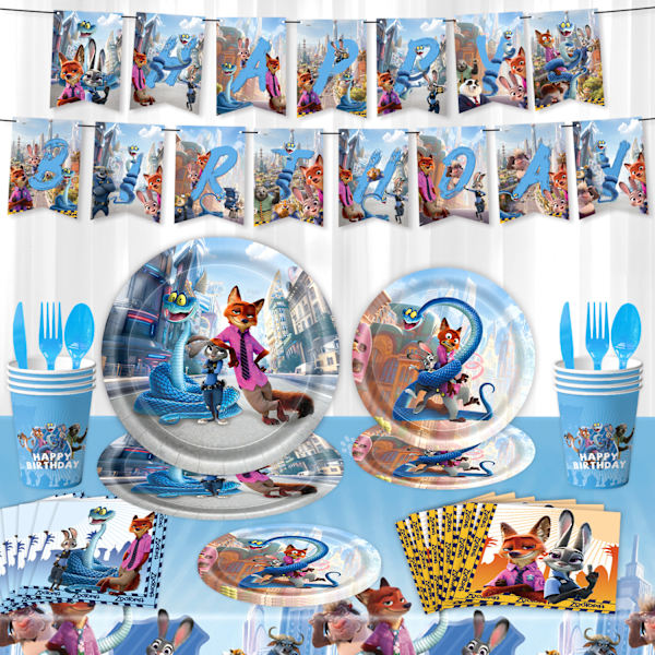 Zootopia-tema Bursdagsfest Dekorasjonssett 2