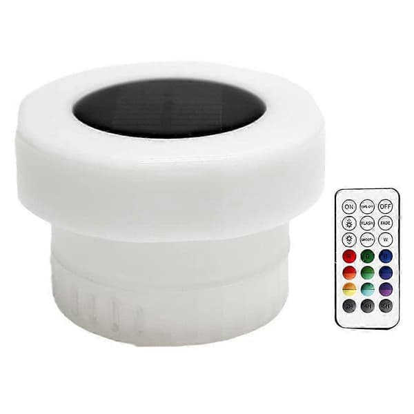 Klor-Flyder til Pool, Klortablet-Flyder med Farverige Solcellelamper, Flydende Klor-Dispenser