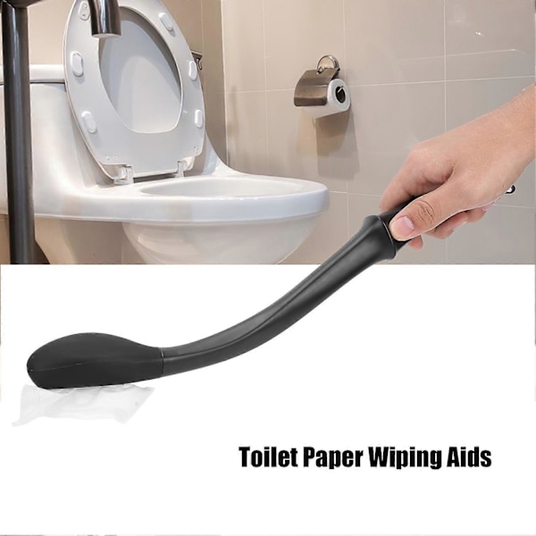 Toiletpapir Aftørringshjælpemidler Lang Rækkevidde Komfort Selvhjælpsvisker til Begrænset Mobilitet Ældre Sort