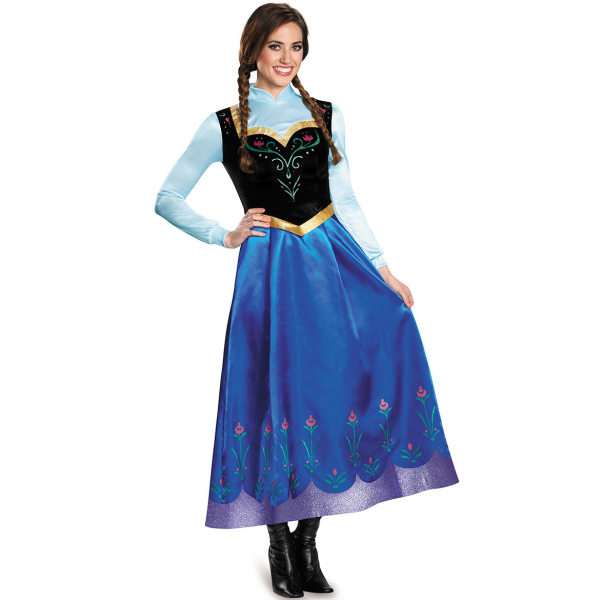 Halloween kostym vuxen kvinnlig Prinsessan Anna cos kostym Frozen Snow White kostym klänning XL