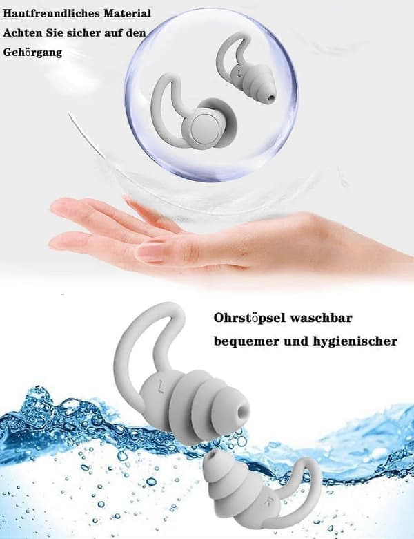 Ørepropper til søvn, 2 par 30db-40db støjreducerende ørepropper, komfortable genanvendelige silikone støjreducerende ørepropper, til sidesovere, mod snorken