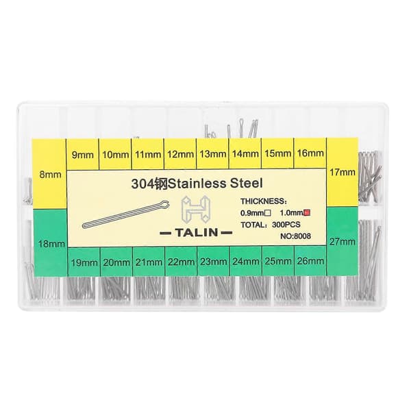 1 mm armbåndsurrem Split Pins rustfrit stål urdele sortiment 8-27 mm