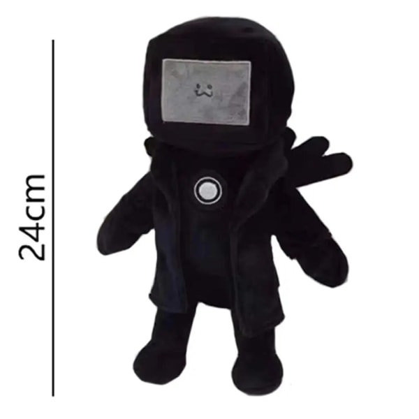 28cm Skibidi Toalett Plyschleksak Ny Skibidi Doll Mjukleksak Skibidi Ja Ja Dop Bop Camara Kamera Man Plyschleksak Black