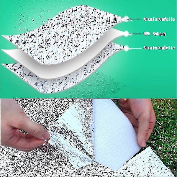 Nyeste Oppgraderte Aluminium Isolerende Matte Skummatte Liggeunderlag For Camping Isolasjonsmatte Sammenleggbar Teltmatte Gulvunderlag Termisk