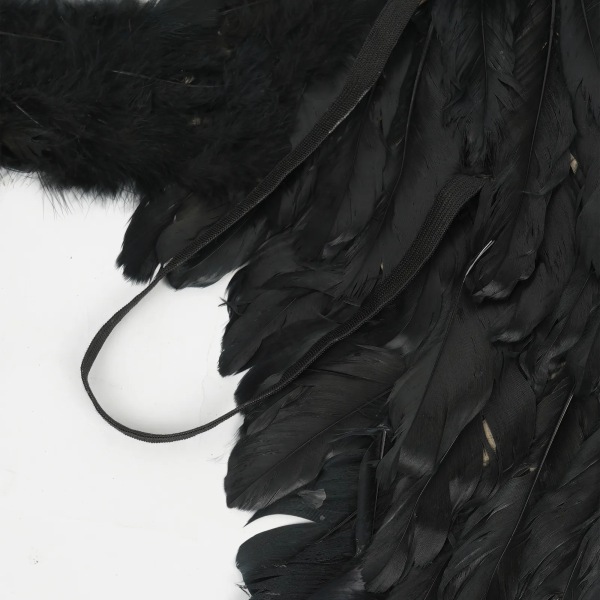 Änglavingar Vit Svarta fjädervingar Vuxna barn Födelsedagspresent Cosplayvingar Scenshow Halloween Julfest Kostym Size A Black