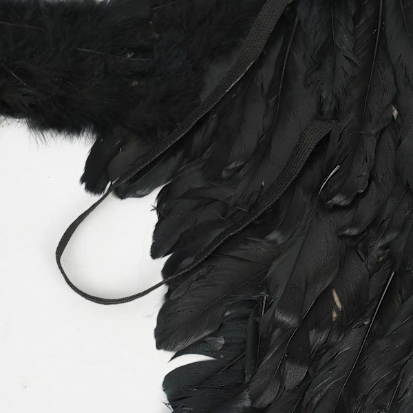 Änglavingar Vit Svarta fjädervingar Vuxna barn Födelsedagspresent Cosplayvingar Scenshow Halloween Julfest Kostym Size C Black