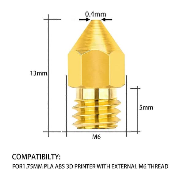 24st Extruder Munstycken 3D-skrivarmunstycken För Makerbot Creality Cr-10 Ender 3 5