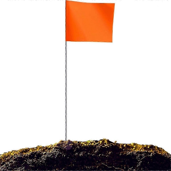 50 stk. Markeringsflag, Orange Haveflag 15x4x5 tommer, Markeringsflag, Plæneflag Markører, Vandingsflag, Landskabsflag