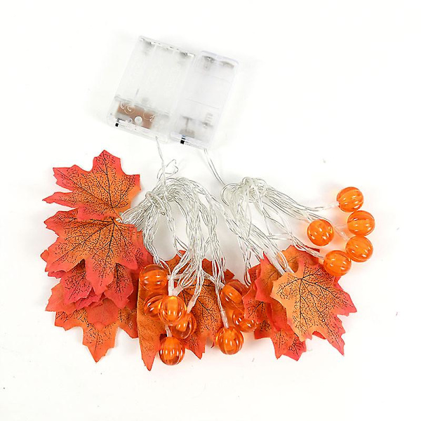Konstgjorda höstlönnlöv Pumpagirland Led Fairy Lights För Thanksgiving Julfest Gör själv-dekoration Halloween rekvisita