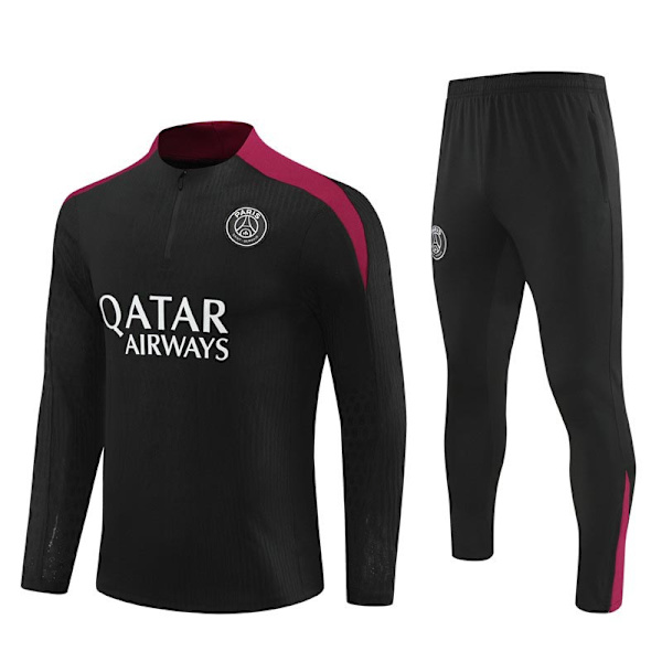 24-25 Paris Nytt Fotboll Vuxen Långärmad Halv Pull Träningsoverall Spelare Version Dark Gray L
